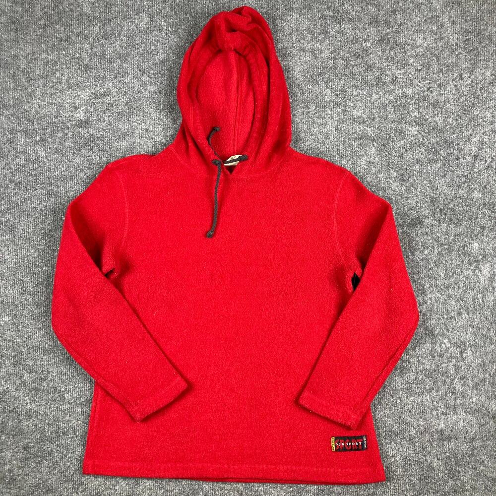 SJB Sport Hoodie Womens S Red Fleece Pullover Casual Drawstring